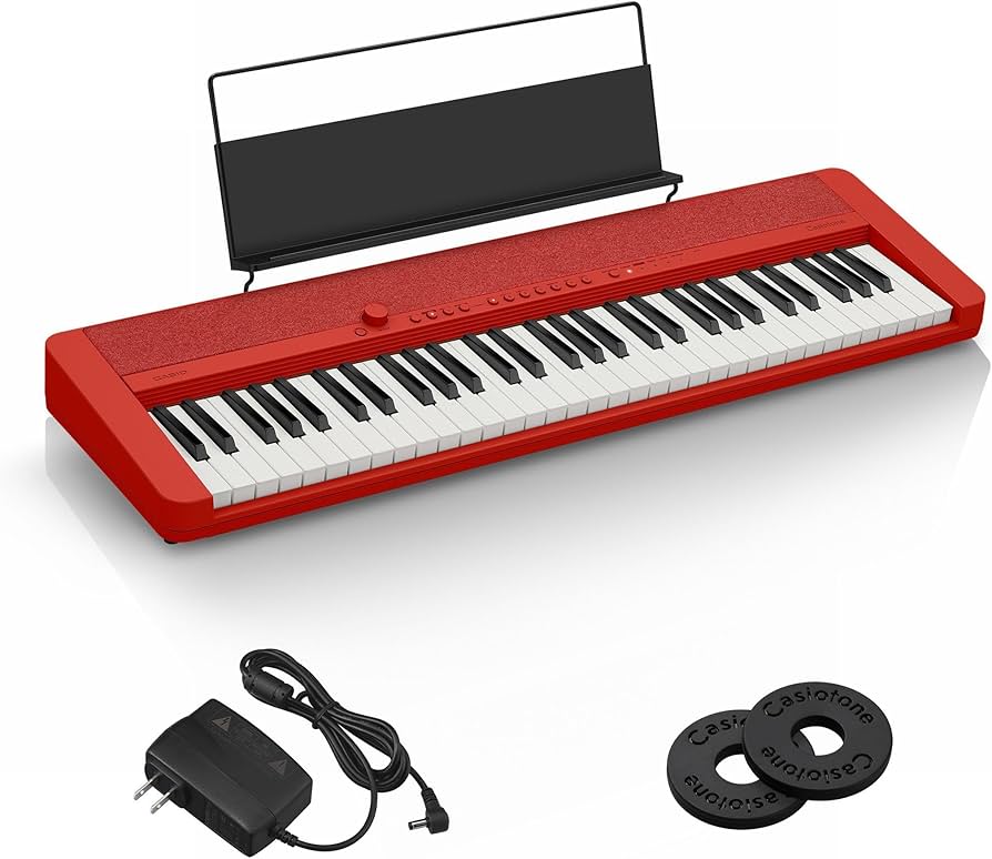 CASIO 61鍵 赤 電子ピアノ ct-s1