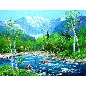 河畔風景 油絵 F8（455×380mm） 河畔の夏 油絵F8(455×380mm)