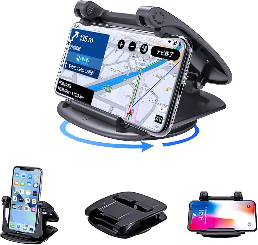 Amazon.co.jp: スマホホルダー 車 スマホスタンド クリップ式 360°回転