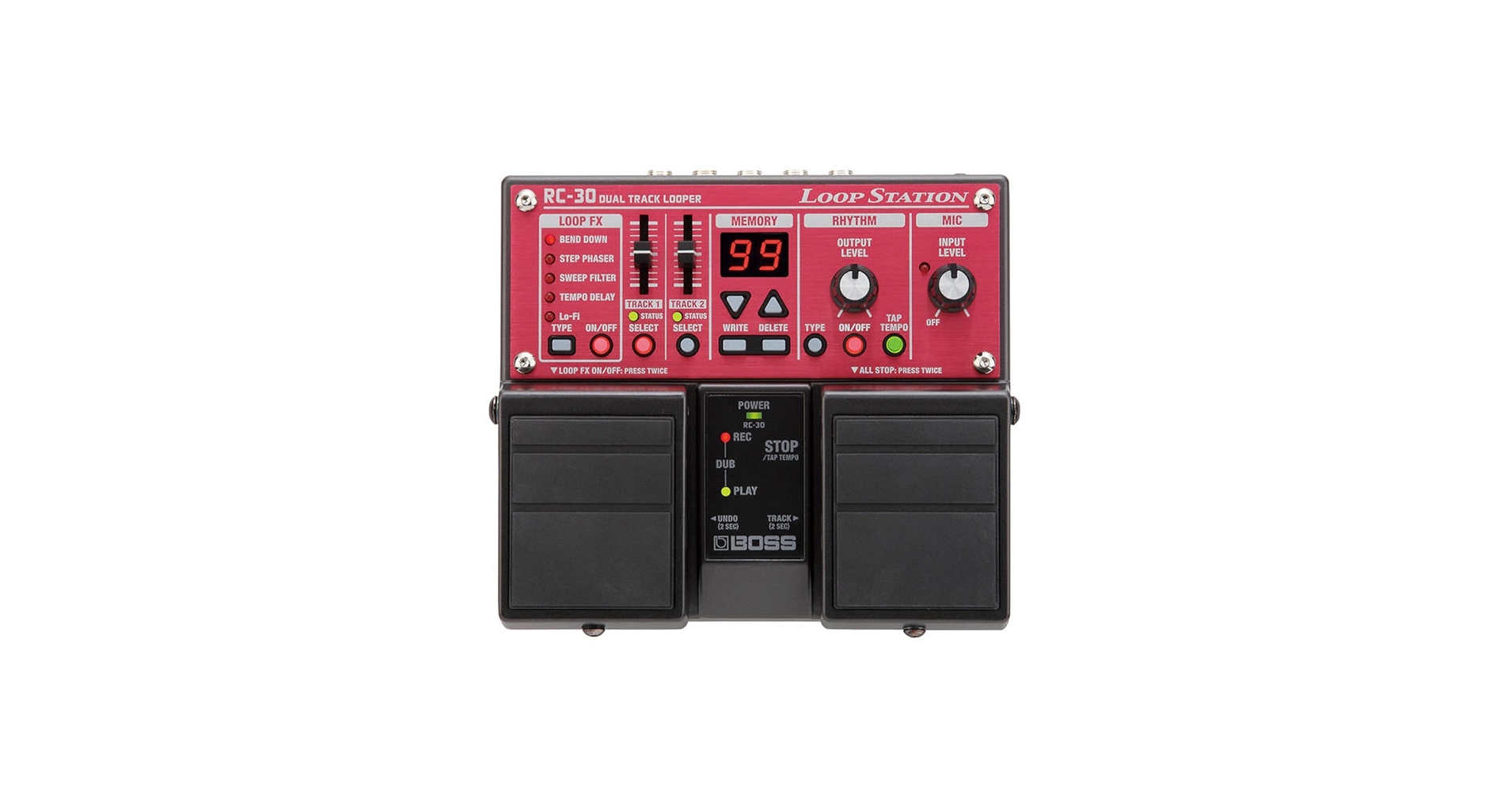 Amazon.com: BOSS RC-30 Loop Station Twin Guitar Pedal, Red