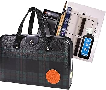 Amazon | 本石硯＆2本組文鎮 高級書道セット ハードケース（緑