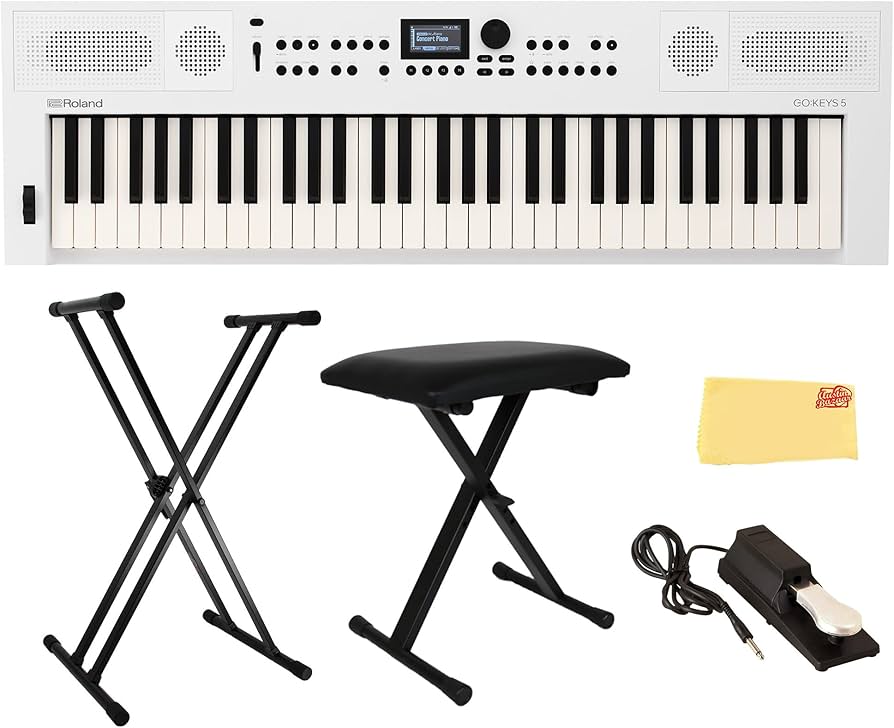 Amazon.com: Roland GO:KEYS 5 White Music Creation Keyboard Bundle
