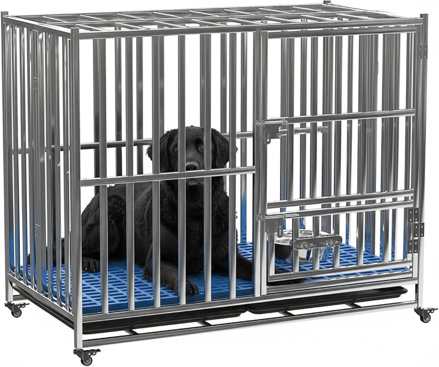 Amazon.co.jp: 犬ケージ 中大型犬用 ステンレス製 折りたたみ 頑丈、き