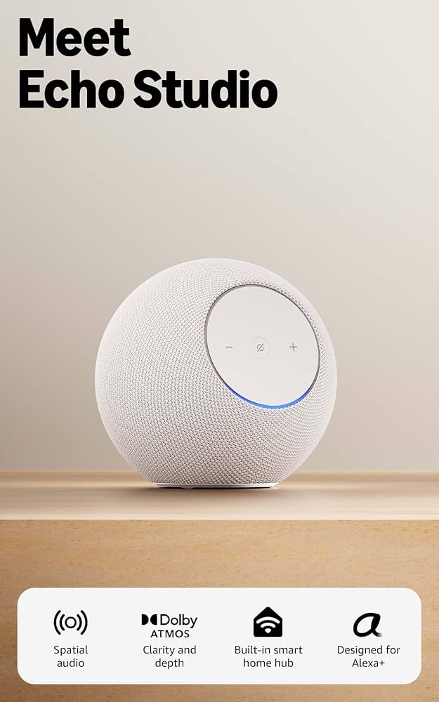 Amazon Echo Studio | Alexa Speaker | Glacier White | Amazon