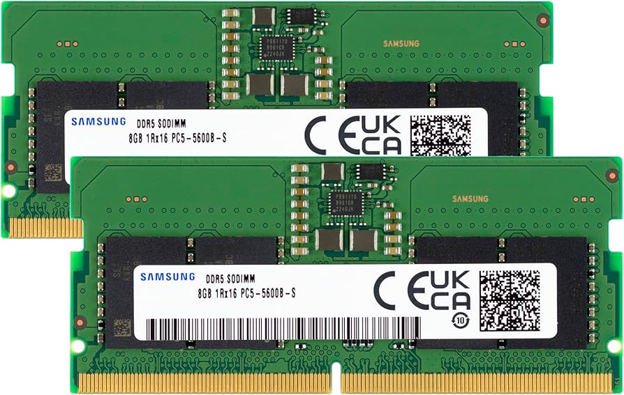 Samsung 16GB (2x8GB) DDR5 5600MHz PC5-44800 CL46 SODIMM 1Rx16