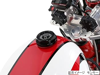 松本]HONDAエイプタイプD バイクタンク 黒 赤 キャップ鍵付き 松本