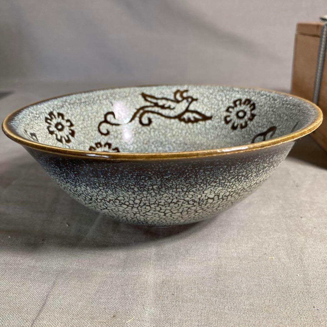 松本佩山】孤高の陶芸家 日本名窯 有田年木庵 松本佩山作 曜変花鳥天目