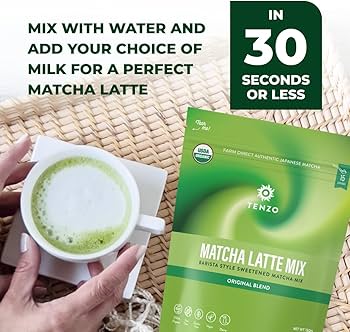Amazon.com: Tenzo Matcha Green Tea Powder, Organic Cafe Sweetened