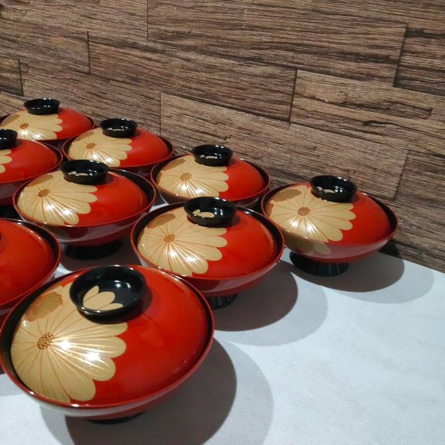 輪島塗吸物椀5つセット高級椀菊