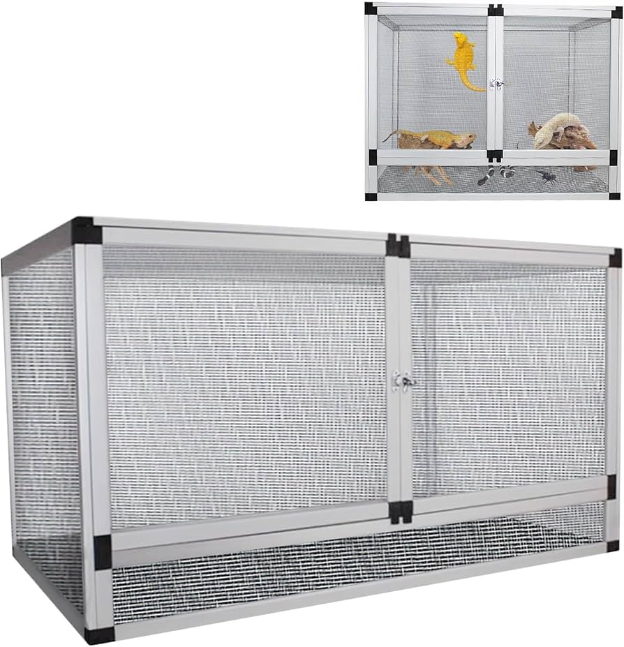 Amazon | トカゲ ケージ、爬虫類ケージ 飼育容器、60CM 80CM 100CM、省