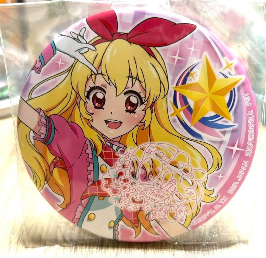 アイカツ チーズソフトクッキー 缶バッジ 星宮いちご イオン限定 4個