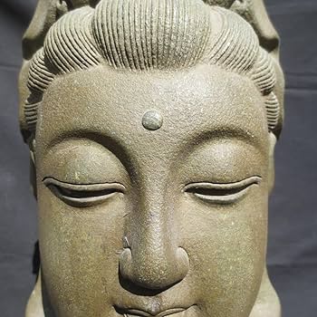 Amazon.co.jp: 観世音菩薩 観音様 かんのん 仏像 仏頭 みかげ石 御影石