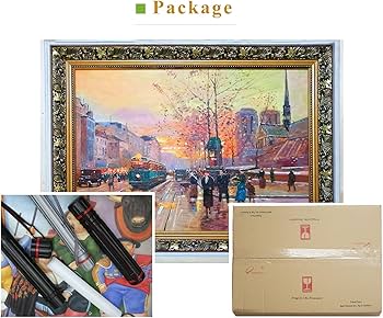 Amazon.co.jp: 絵画 パリ共和国広場 パリの街並みの都市風景