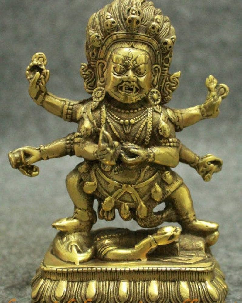 オールドチベット仏教 銅製 ドルジェマハカラカラチャクラ仏像 お守り