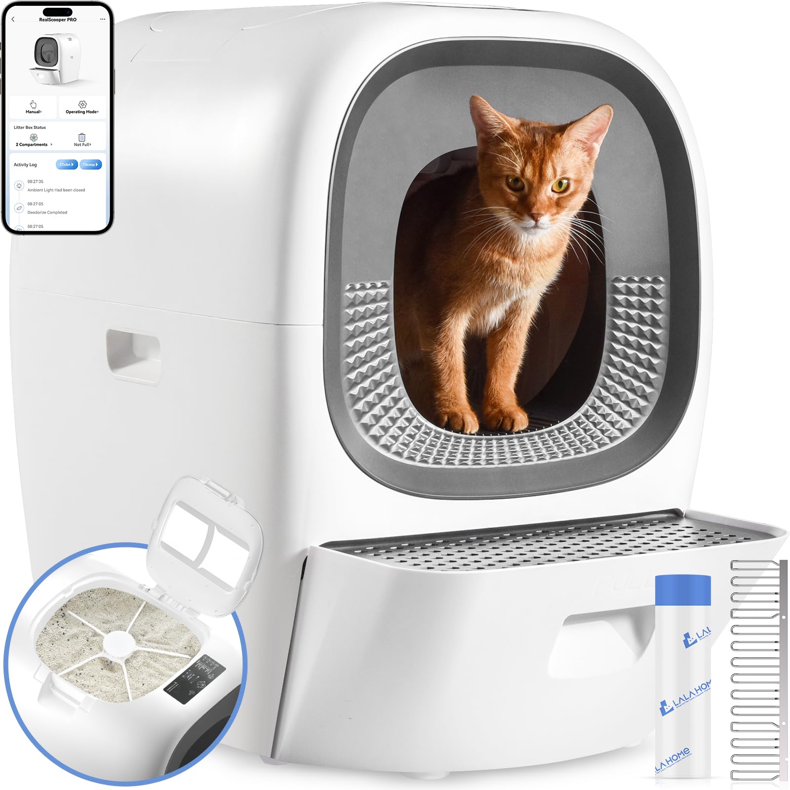 Amazon | LALAHOME 全自動スマート猫トイレ RealScooper Pro 「猫砂の