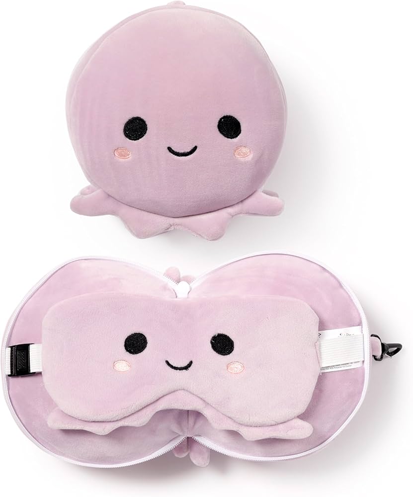 Amazon｜Relaxeazzz アイマスク付 もちもち ネックピロー タコ