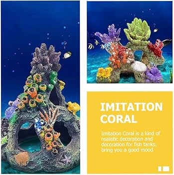 Amazon | 水槽 オブジェ 石 岩 熱帯魚 隠れ家 可愛い 珊瑚 人工サンゴ