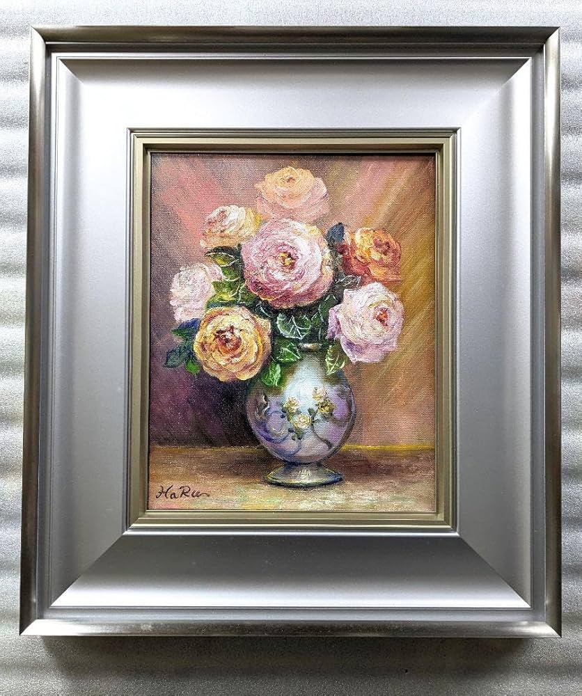 画家haru油彩画特寸＊薔薇＊肉筆画＊原画＊一点物＊静物画。 画家haru