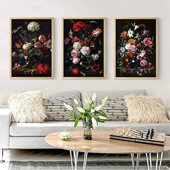 Amazon｜JWJGオランダの花の静物画ダークフローラルクラシックファイン