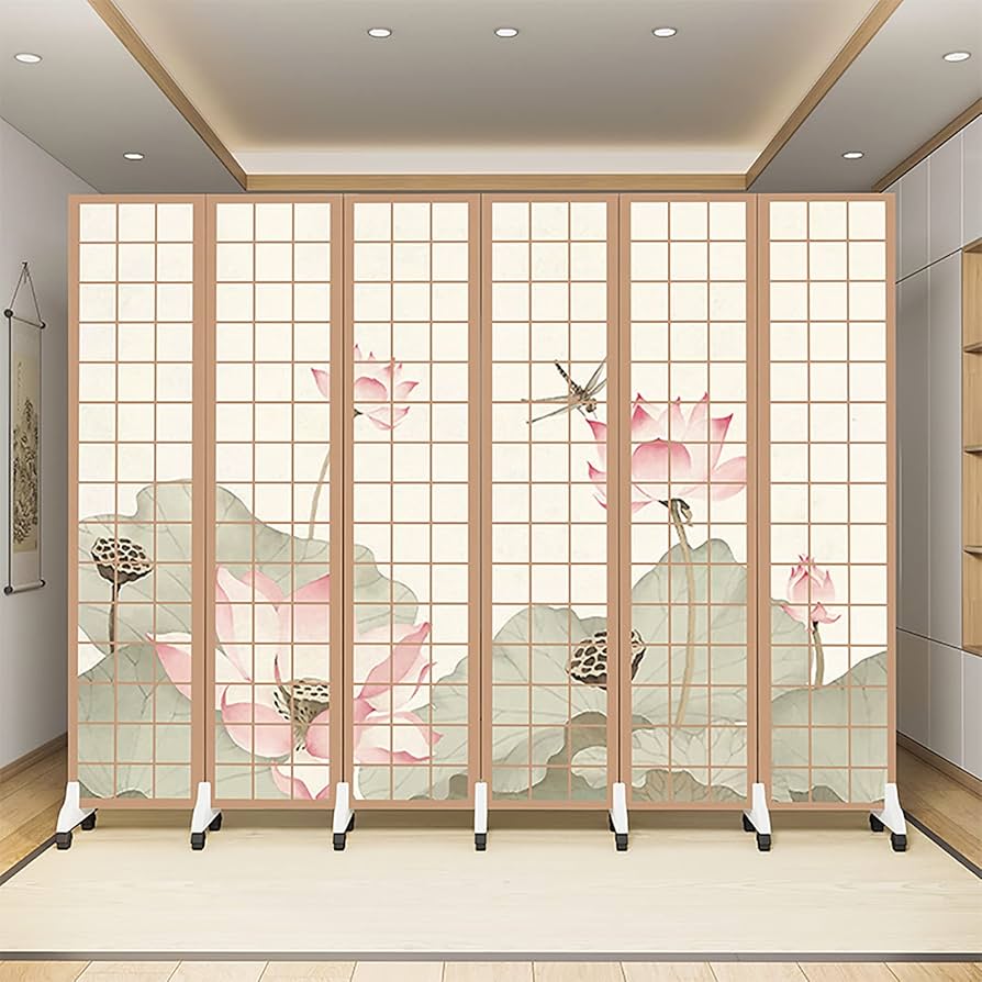 Amazon｜屏風 和風屏風 間仕切り 6列 360度回転 折る 木製和室 天然木