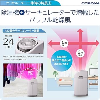 Amazon | CORONA(コロナ) 衣類乾燥除湿機 サーキュレーター 分離可能