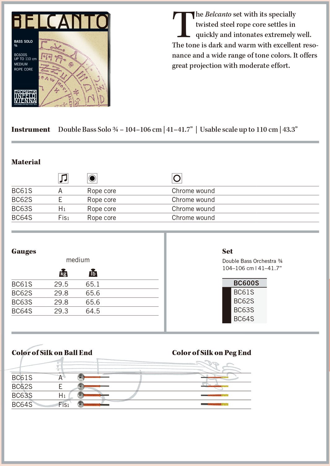 Amazon.co.jp: THOMASTIK BELCANTO ベルカント SOLO チューニング