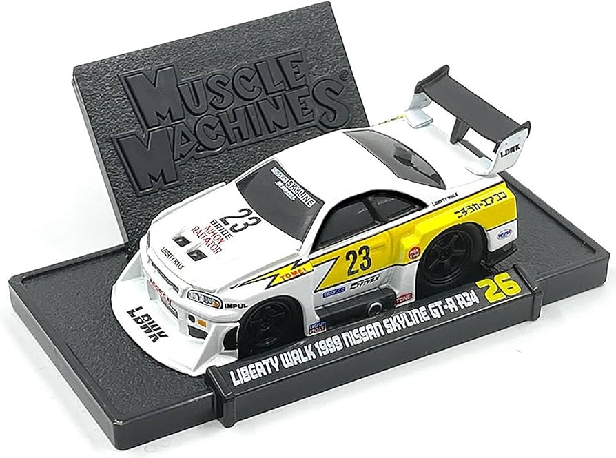 Muscle Machines 1999 Skyline GT-R R34 Super Silhouette #23 White