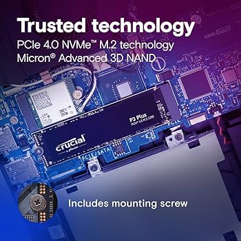 Amazon.com: Crucial P3 Plus PCIe Gen4 NVMe 2TB SSD, Up to 5,000MB