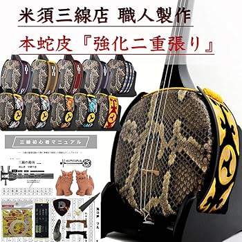 Amazon.co.jp: 三線 沖縄三線 初心者向けスタンダードセット 本蛇皮