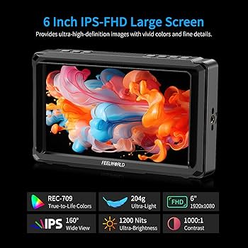 Amazon.com : FEELWORLD FW568 PRO 6 Inch 1200nit High Bright Camera