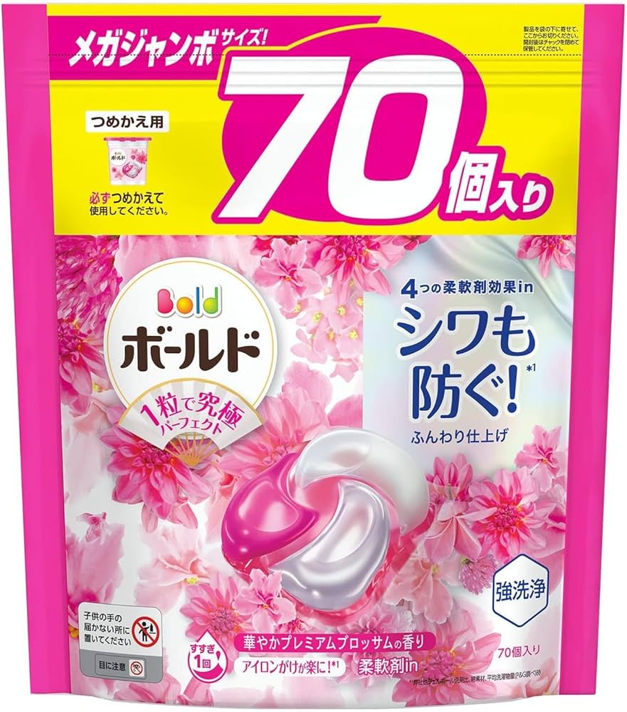 Amazon | ボールド ジェルボール 4D プレミアム 洗濯洗剤 詰替え 70個