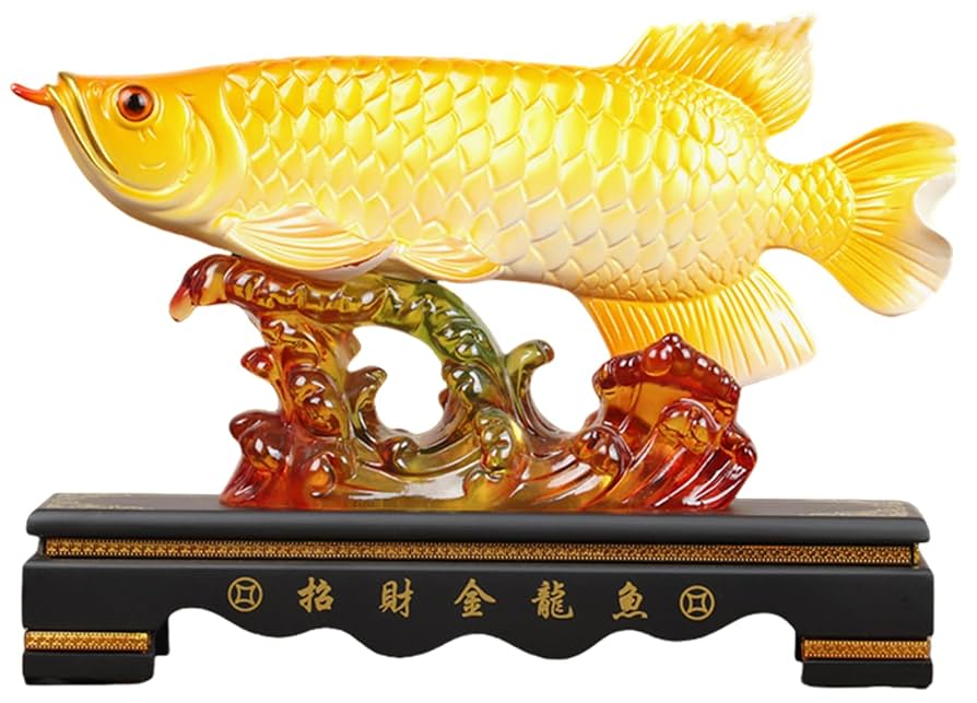 Amazon.co.jp: アロワナ 置物 風水富アロワナラッキーフィッシュ置物