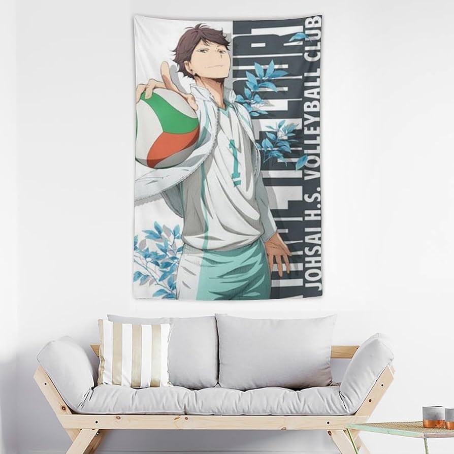 Amazon.co.jp: タペストリー 及川徹 ハイキュー!! 大判 壁掛け モダン