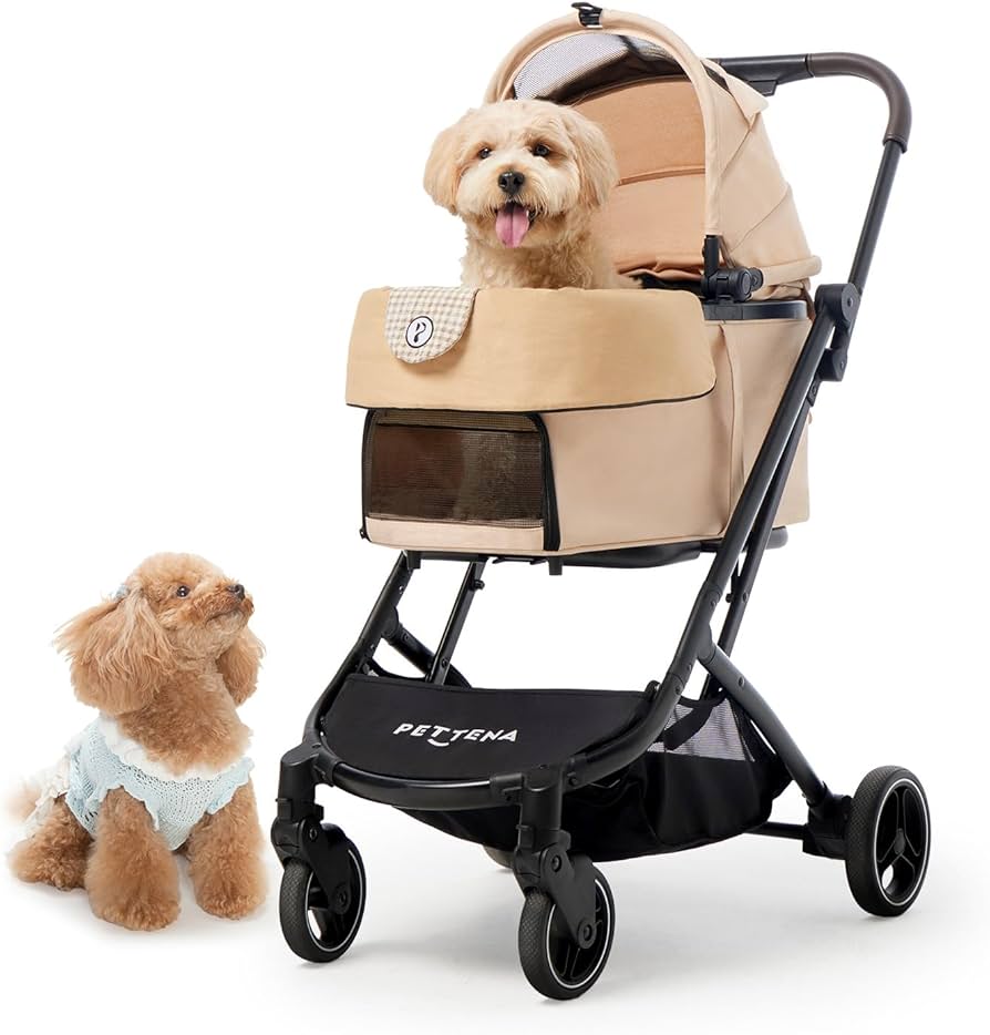 Amazon.co.jp: 【最新の1秒コット付折り畳み】PETTENA ペットカート
