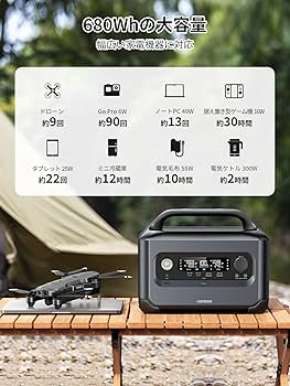 Amazon.co.jp: UGREEN ポータブル電源 リン酸鉄 680Wh 蓄電池 600W
