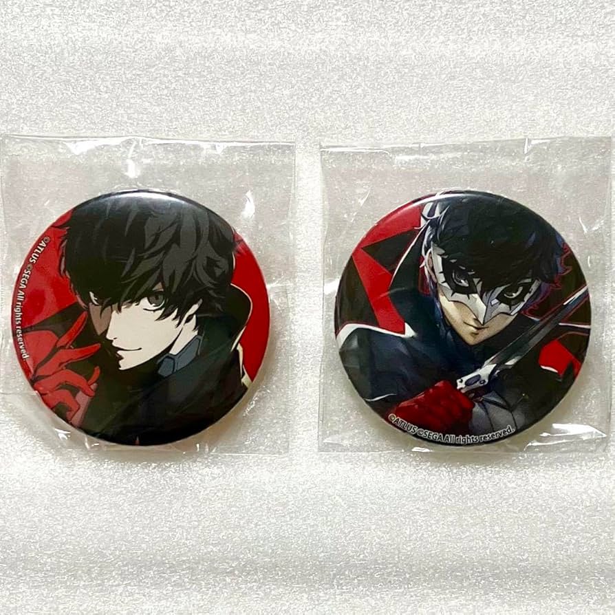 ペルソナ5 ザ・ロイヤル 楽天コレクション メタル風缶バッジ 主人公