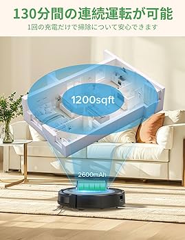 Amazon | Vexilar ロボット掃除機 水拭き 両用 3000Pa強力吸引 130分間