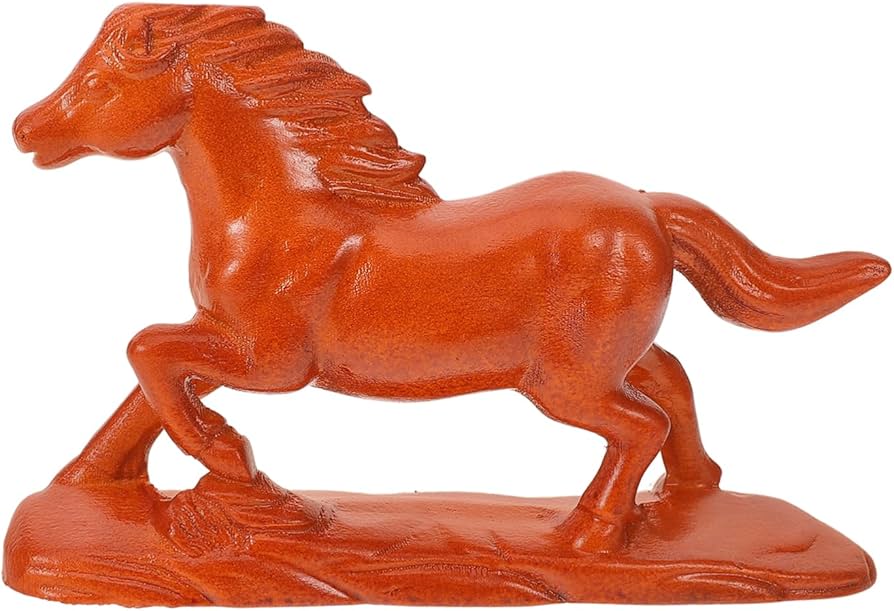 Amazon.co.jp: 木彫りの馬のアート 干支の置物 馬フィギュア 干支の馬