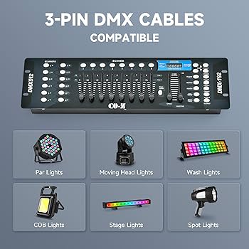 Amazon.com: CO-Z 192 DMX 512 Stage DJ Light Controller Lighting