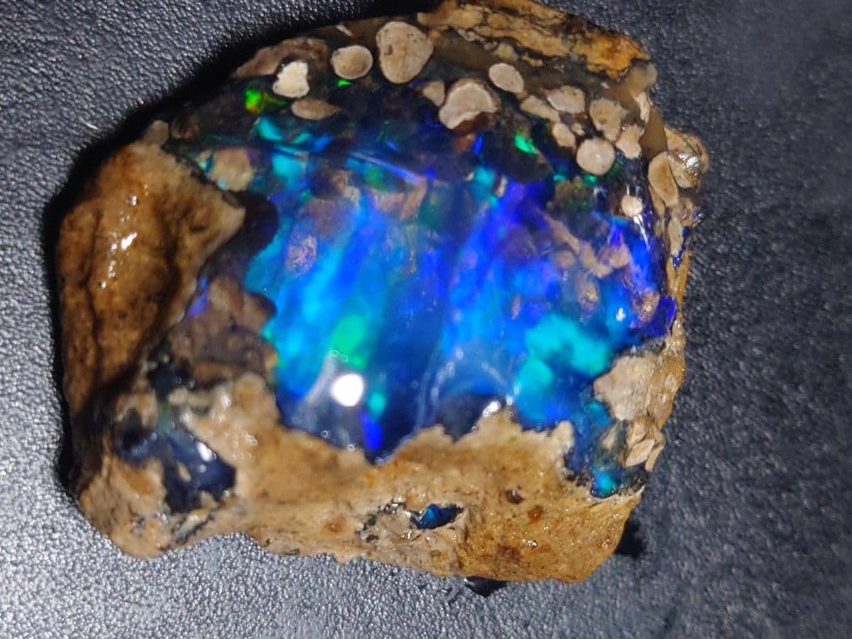 38ct】エチオピア オパール 原石 天然石 鉱物 標本 鉱石 ブルー 38ct