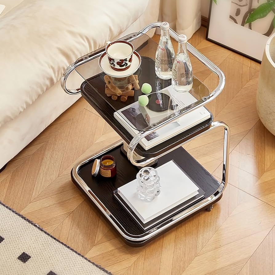 アンティーク】アイアンフレーム ガラステーブル サイドテーブル