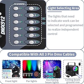 Amazon.co.jp: 192ch Dmx 照明コントローラー、Dmx512 コンソール