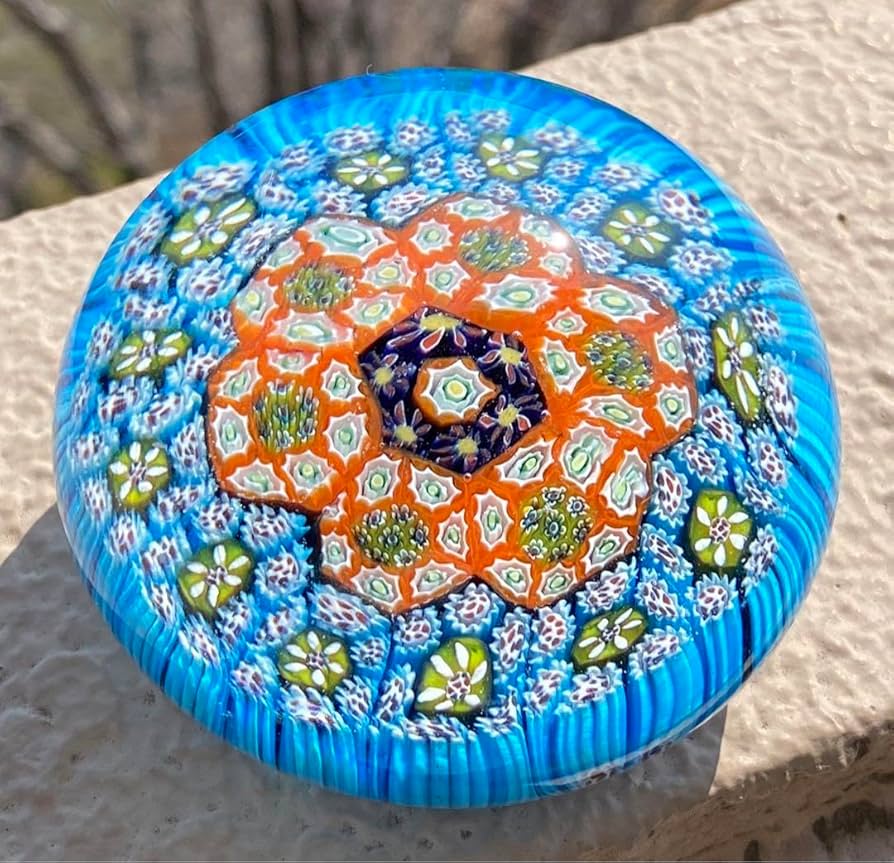 ガラスペーパーウェイト 巨大❣️ミルフィオリ海がめ❣️