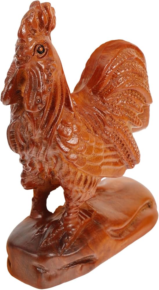 香木 木彫 鶏飼い 工芸品 細工 透かし彫り 木工 美術品 アンティーク