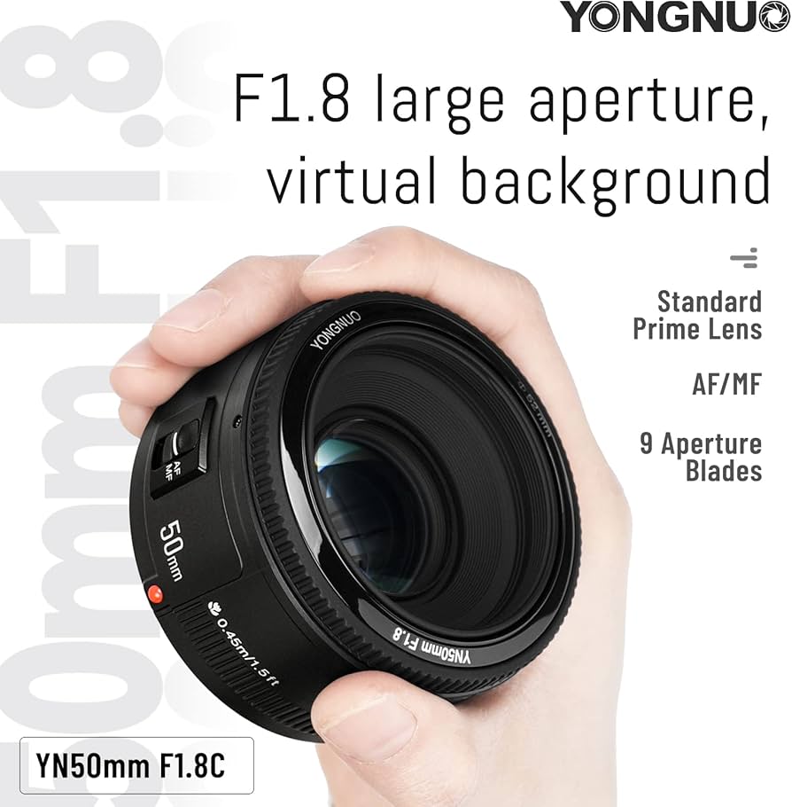 Amazon.com : YONGNUO YN50mm F1.8C Lens, Large Aperture Auto Focus