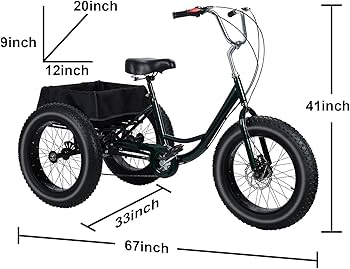 Amazon | 20インチ 大人用 ファットタイヤ三輪車 7速 スノードリフト