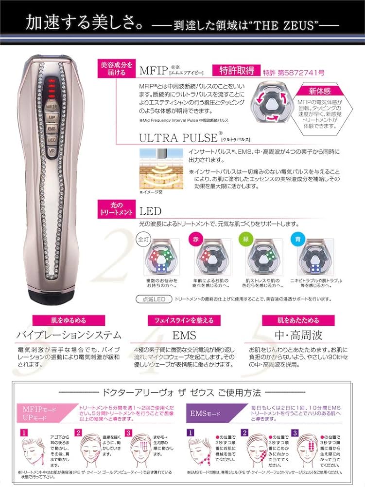 ドクターアリーヴォ ザ ゼウス 美顔器 スワロフスキー マッサージ