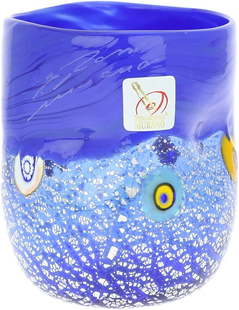 Amazon | GlassOfVenice ムラーノ ドリンクグラス シルバーブルー