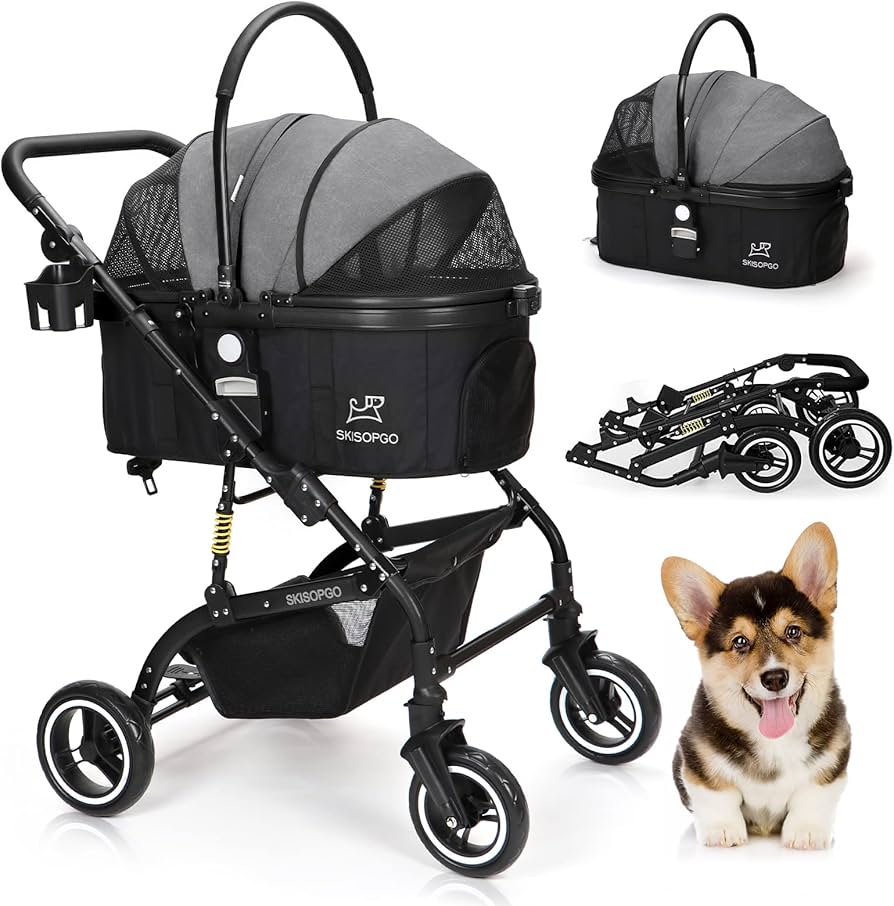 Amazon | SKISOPGO 分離型ペットカート 犬用 猫 兼用 ペットバギー 多