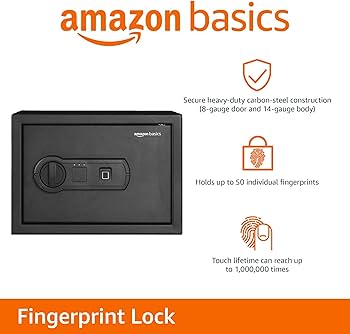 Amazon.co.jp: Amazonベーシック 生体認証式 金庫 家庭用 業務用 指紋